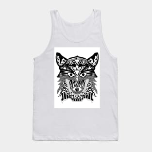 wolf rock pack in ecopop tribal wallpaper artwork Tank Top